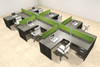 Six Person Modern Accoustic Divider Office Workstation Desk Set, #OT-SUL-SPRA80