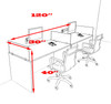 Two Person Modern Accoustic Divider Office Workstation Desk Set, #OT-SUL-SPRB65