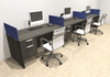 Three Person Modern Accoustic Divider Office Workstation Desk Set, #OT-SUL-SPRB71