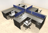 Four Person Modern Accoustic Divider Office Workstation Desk Set, #OT-SUL-SPRB79