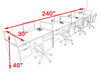 Four Person Modern Accoustic Divider Office Workstation Desk Set, #OT-SUL-SPRG72