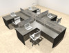Four Person Modern Accoustic Divider Office Workstation Desk Set, #OT-SUL-SPRG76