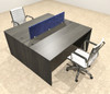 Two Person Modern Accoustic Divider Office Workstation Desk Set, #OT-SUL-FPRB49
