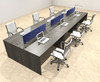 Six Person Modern Accoustic Divider Office Workstation Desk Set, #OT-SUL-FPRB51