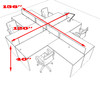 Four Person Modern Accoustic Divider Office Workstation Desk Set, #OT-SUL-FPRB56