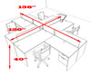 Four Person Modern Accoustic Divider Office Workstation Desk Set, #OT-SUL-FPRB59