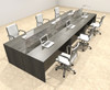 Six Person Modern Accoustic Divider Office Workstation Desk Set, #OT-SUL-FPRG51