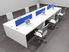 Six Person Modern Acrylicc Divider Office Workstation Desk Set, #OF-CPN-FPB9