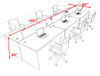 Six Person Modern Accoustic Divider Office Workstation Desk Set, #OF-CPN-FPRG9