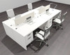 Four Person Modern Acrylic Divider Office Workstation Desk Set, #OF-CPN-FP17