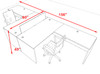 Two Person Modern Accoustic Divider Office Workstation Desk Set, #OF-CPN-FPRB25