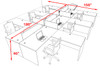 Six Person Modern Acrylic Divider Office Workstation Desk Set, #OF-CPN-FPO33