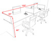 Two Person Modern Acrylic Divider Office Workstation Desk Set, #OF-CPN-SPB1