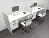 Two Person Modern Acrylic Divider Office Workstation Desk Set, #OF-CPN-SP21
