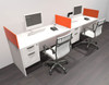 Two Person Modern Acrylic Divider Office Workstation Desk Set, #OF-CPN-SPO21