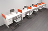 Five Person Modern Acrylic Divider Office Workstation Desk Set, #OF-CPN-SPO33