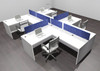 Four Person Modern Accoustic Divider Office Workstation Desk Set, #OF-CPN-SPRB45