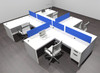 Four Person Modern Acrylic Divider Office Workstation Desk Set, #OF-CPN-SPB57