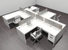 Four Person Modern Accoustic Divider Office Workstation Desk Set, #OF-CPN-SPRG57