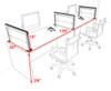 Two Person Modern Aluminum Organizer Divider Office Workstation Desk Set, #OT-SUL-SPS4