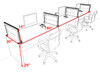 Three Person Modern Aluminum Organizer Divider Office Workstation Desk Set, #OT-SUL-SPS6