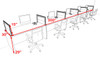Five Person Modern Aluminum Organizer Divider Office Workstation Desk Set, #OT-SUL-SPS16