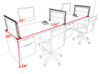 Two Person Modern Aluminum Organizer Divider Office Workstation Desk Set, #OT-SUL-SPS24