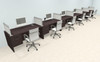 Six Person Modern Aluminum Organizer Divider Office Workstation Desk Set, #OT-SUL-SPS39