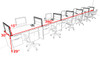 Six Person Modern Aluminum Organizer Divider Office Workstation Desk Set, #OT-SUL-SPS39