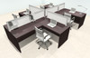 Four Person L Shape Modern Aluminum Organizer Divider Office Workstation Desk Set, #OT-SUL-SPS47