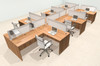 Six Person L Shape Modern Aluminum Organizer Divider Office Workstation Desk Set, #OT-SUL-SPS49
