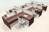 Six Person L Shape Modern Aluminum Organizer Divider Office Workstation Desk Set, #OT-SUL-SPS50