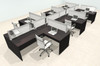 Six Person L Shape Modern Aluminum Organizer Divider Office Workstation Desk Set, #OT-SUL-SPS52