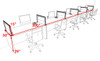 Five Person Modern Aluminum Organizer Divider Office Workstation Desk Set, #OT-SUL-SPS68
