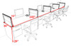 Four Person Modern Aluminum Organizer Divider Office Workstation Desk Set, #OT-SUL-SPS72