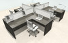 Four Person L Shape Modern Aluminum Organizer Divider Office Workstation Desk Set, #OT-SUL-SPS76