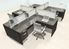 Four Person L Shape Modern Aluminum Organizer Divider Office Workstation Desk Set, #OT-SUL-SPS79