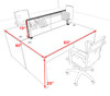 Two Person Modern Aluminum Organizer Divider Office Workstation Desk Set, #OT-SUL-FPS2