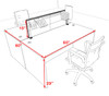 Two Person Modern Aluminum Organizer Divider Office Workstation Desk Set, #OT-SUL-FPS3