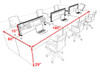 Six Person Modern Aluminum Organizer Divider Office Workstation Desk Set, #OT-SUL-FPS10