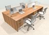 Four Person Modern Aluminum Organizer Divider Office Workstation Desk Set, #OT-SUL-FPS17