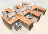 Six Person L Shape Modern Aluminum Organizer Divider Office Workstation Desk Set, #OT-SUL-FPS33
