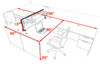 Two Person L Shape Modern Aluminum Organizer Divider Office Workstation Desk Set, #OT-SUL-FPS39
