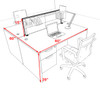 Two Person Modern Aluminum Organizer Divider Office Workstation Desk Set, #OT-SUL-FPS52