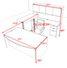 5PC U Shape Modern Executive Office Desk w/Height Adjustable Desk, OT-SUL-UH13