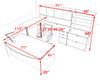 7PC U Shape Modern Executive Office Desk w/Height Adjustable Desk, OT-SUL-UH17