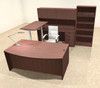 6PC U Shape Modern Executive Office Desk w/Height Adjustable Desk, OT-SUL-UH30