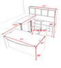 5PC U Shape Modern Executive Office Desk w/Height Adjustable Desk, OT-SUL-UH39