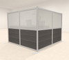 One L Shaped Loft Modern Office Home Aluminum Frame Partition / Divider / Sneeze Guard, #UT-ALU-P28-A