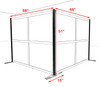 One L Shaped Loft Modern Office Home Aluminum Frame Partition / Divider / Sneeze Guard, #UT-ALU-P31-A